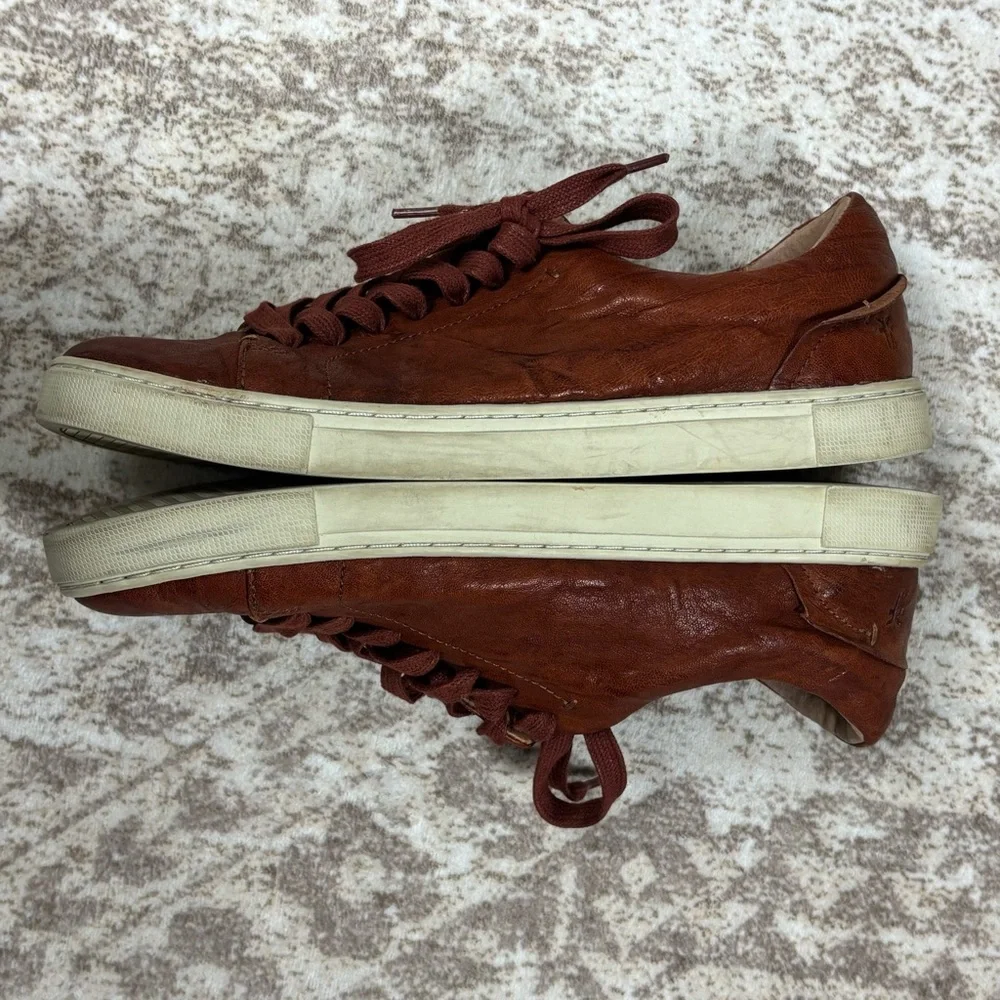 Frye Ivy Low‎ Lace Sneaker Size 9 Cognac